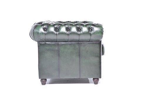 Chesterfield Bank Original Leer | 2-zits | Antiek Groen | 12 jaar garantie