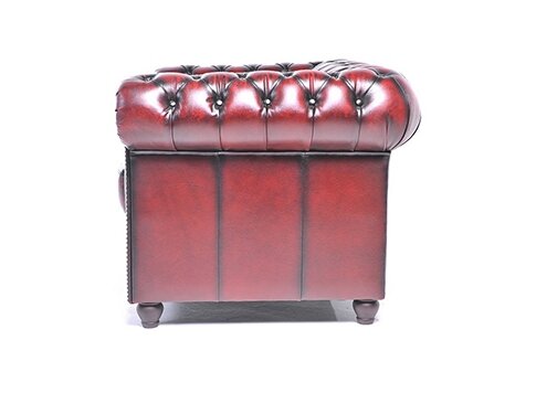 Chesterfield Bank Original Leer | 2-zits | Antiek Rood | 12 jaar garantie