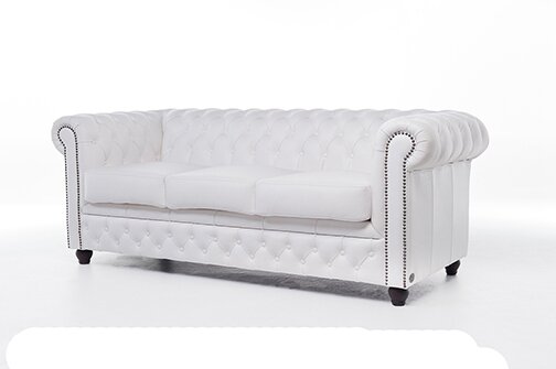 Chesterfield Bank Original Leer | 3-zits | Wit | 12 jaar garantie