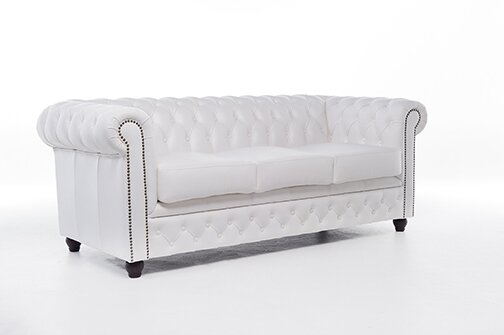 Chesterfield Bank Original Leer | 3-zits | Wit | 12 jaar garantie