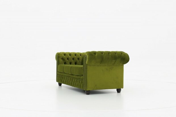 Chesterfield Bank Original Fluweel | 3-zits | Groen | 12 jaar garantie