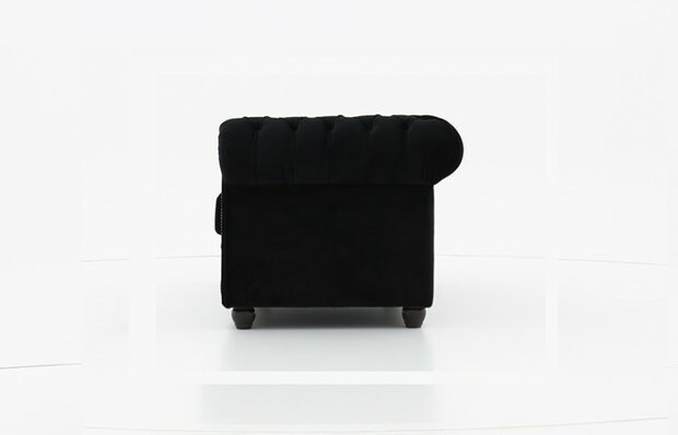 Chesterfield Fauteuil Original Fluweel | Zwart | 12 jaar garantie