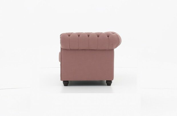 Chesterfield Fauteuil Original Stof | Pitch Oud Roze | 12 jaar garantie