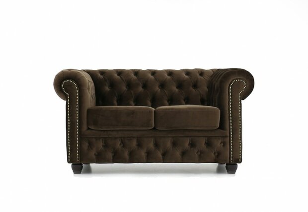 Chesterfield Bank Original Fluweel |2-zits | Bruin | 12 jaar garantie