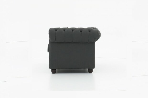 Chesterfield Bank Original Stof |2-zits | Pitch Donker Grijs | 12 jaar garantie