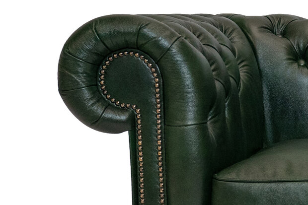 Chesterfield Bank Class Leer | 3-zits | Cloudy Groen | 12 jaar garantie