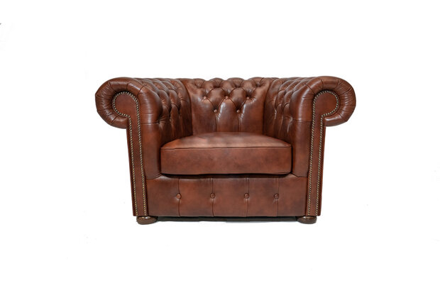 Chesterfield Fauteuil Class Leer | Cloudy Oud Bruin | 12 jaar garantie