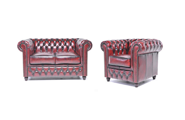 Chesterfield Original Antiek Rood 1 + 2 zits