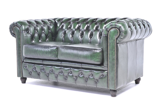 Chesterfield Original Antiek Groen 1 + 2 + 3 zits