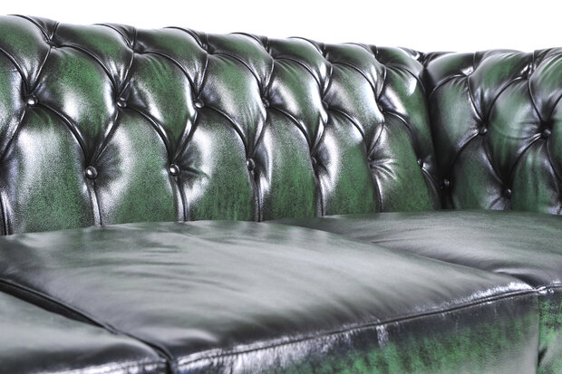 Chesterfield Original Antiek Groen 1 + 2 + 3 zits