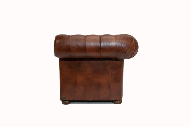 Chesterfield Bank  First Class Leer | 3-zits | Cloudy Oud Bruin| 12 jaar garantie