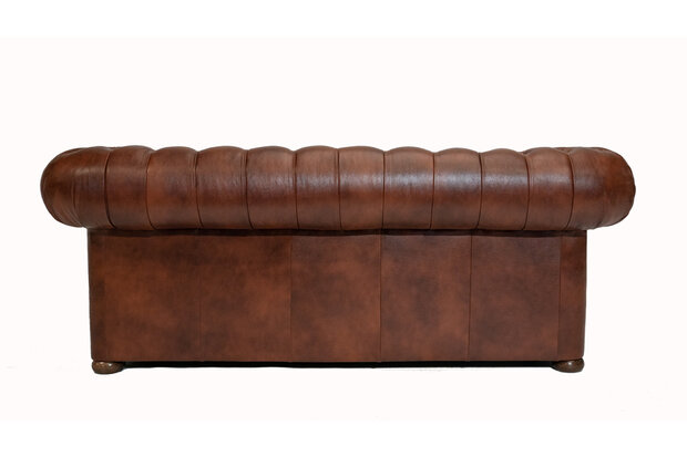 Chesterfield Bank  First Class Leer | 3-zits | Cloudy Oud Bruin| 12 jaar garantie