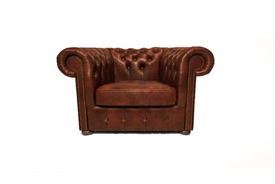 Chesterfield Fauteuil Class Leer | Cloudy Karamel | 12 jaar garantie