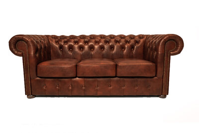 Chesterfield Bank Class Leer | 3-zits | Cloudy Karamel | 12 jaar garantie