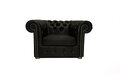 Chesterfield Fauteuil Class Leer | Mat Zwart | 12 jaar garantie