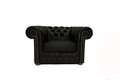 Chesterfield Fauteuil First Class Leer | Mat Zwart | 12 jaar garantie